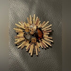 Fashion Jewelry Gold and Black Brooch